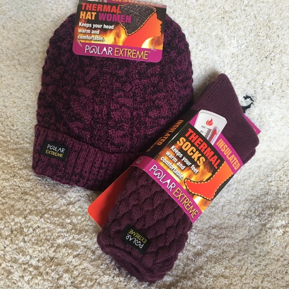 POLAR EXTREME Women’s Thermal Woven Hat & Socks - Picture 2 of 7